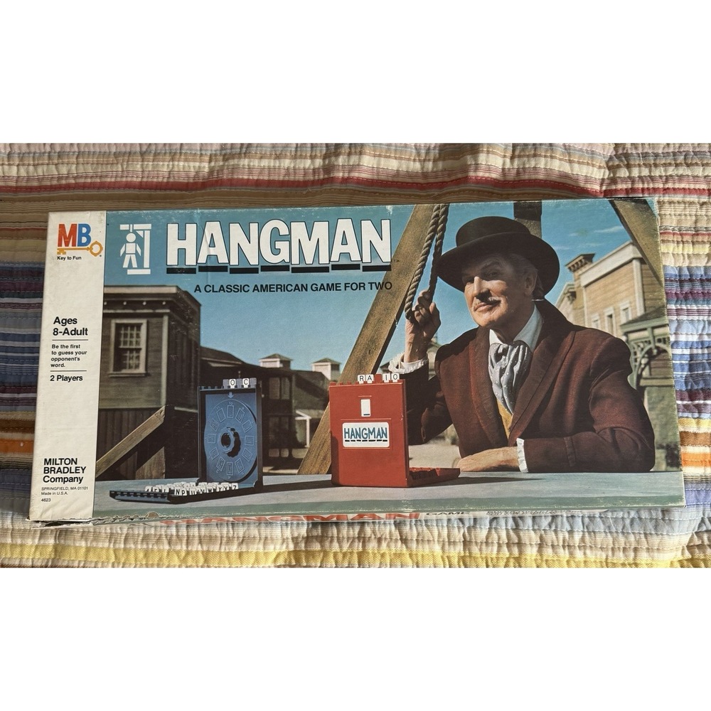 Vintage 1976 Hangman Board Game - Milton Bradley - Vincent Price - Game For 2